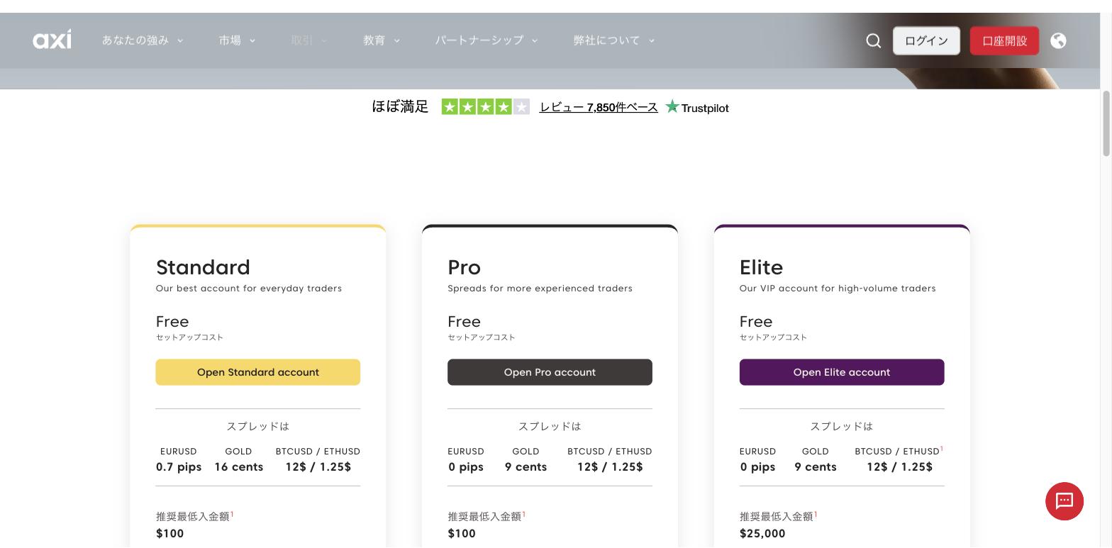 Axiの公式サイト