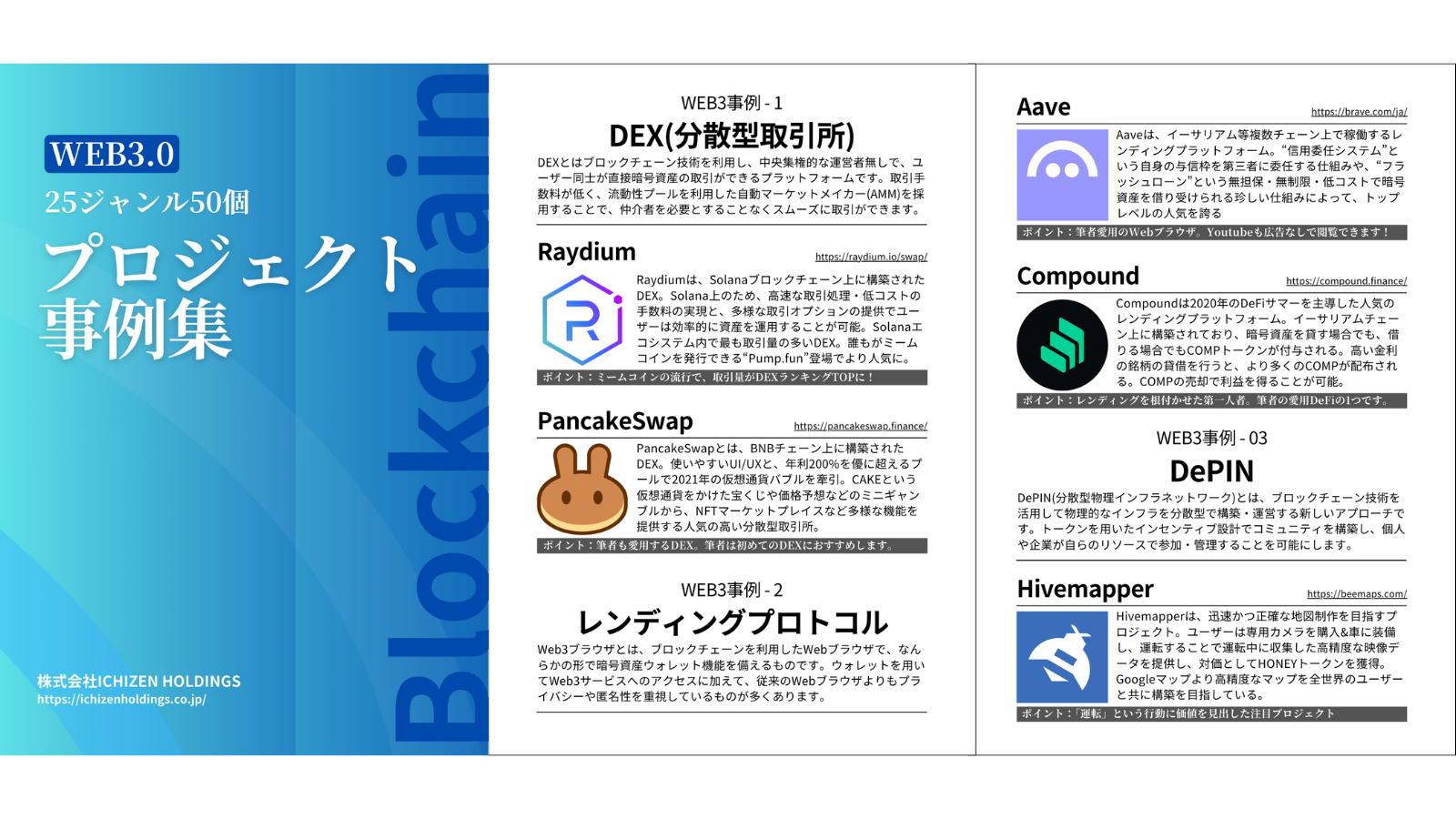 25ジャンル50事例】WEB3.0プロジェクト事例集 - ｜WEB3コンサルティング - ICHIZEN HOLDINGS